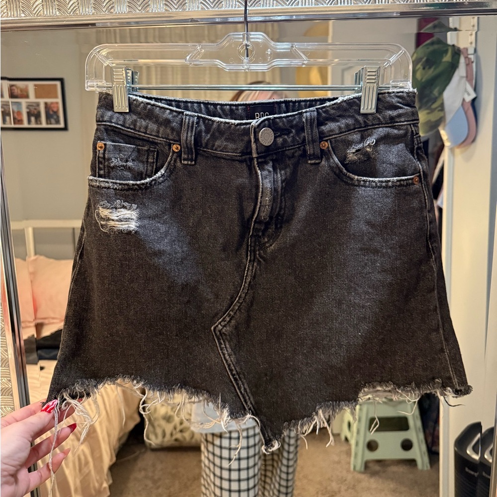 BDG Mid-rise Charcoal Black Denim Skirt